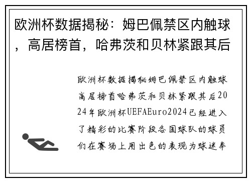 欧洲杯数据揭秘：姆巴佩禁区内触球，高居榜首，哈弗茨和贝林紧跟其后